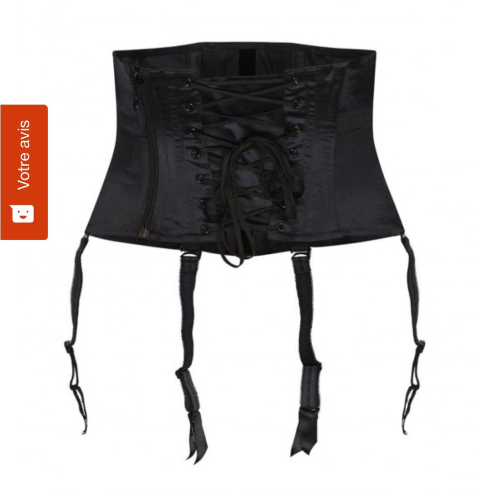 Cadolle Waist Cincher Corset “Raja” Black Satin Waspie Size Medium